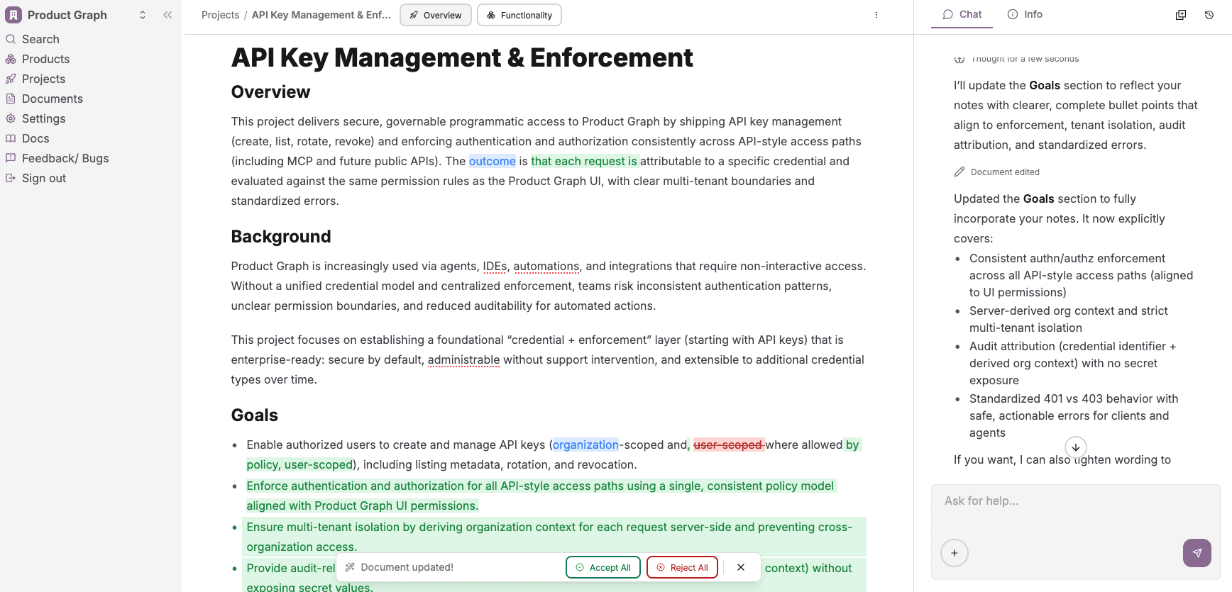 Create agent-ready requirements faster with our AI-native product workspace.